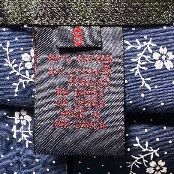 Vintage Ralph Lauren Dark Blue Floral Print Spaghetti Strap Button Front Dress - Picture 6 of 6